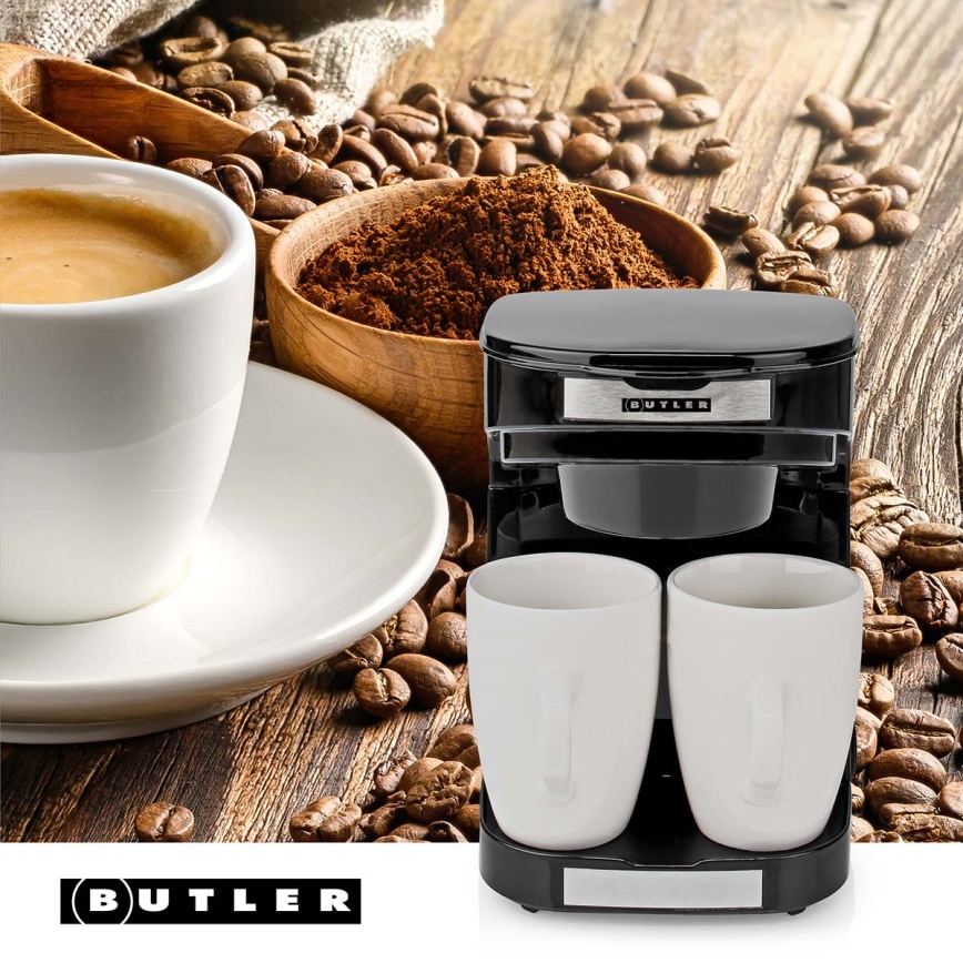 Butler - kávovar pre dve šálky 450W/230V čierny
