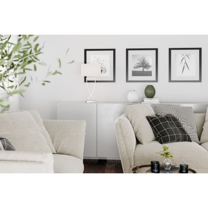 ByRydens - Stolná lampa OMEGA 1xE27/5W/230V biela/lesklý chróm