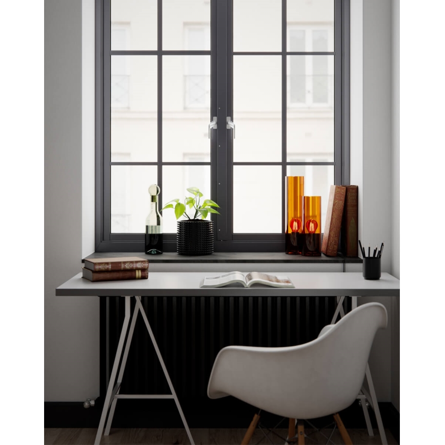 ByRydens - Stolná lampa FLAKE 1xE27/8W/230V hnedá/dymová