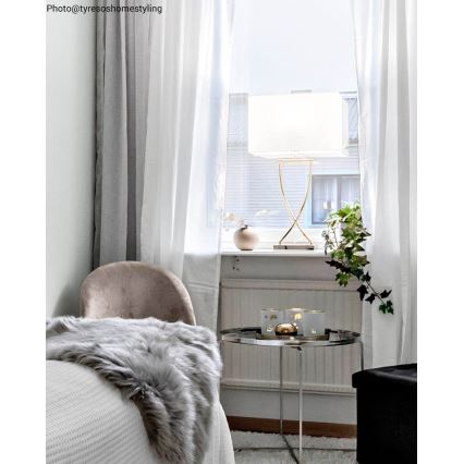 ByRydens - Stolová lampa OMEGA 1xE27/5W/230V biela/mosadz
