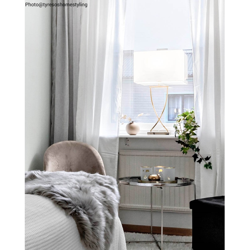 ByRydens - Stolová lampa OMEGA 1xE27/5W/230V biela/mosadz