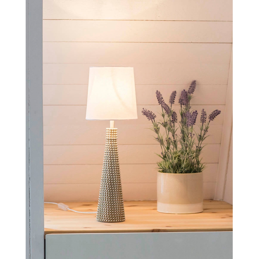 ByRydens - Stolná lampa LOFTY 1xE27/5W/230V biela/strieborná