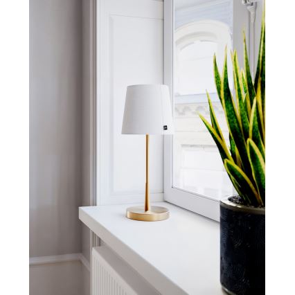 ByRydens - Stolná lampa LUMI 1xE27/8W/230V biela/zlatá 48,5 cm