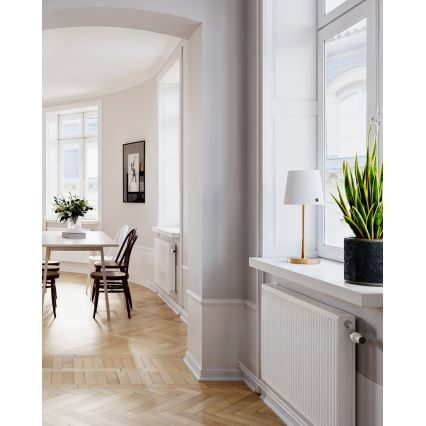 ByRydens - Stolná lampa LUMI 1xE27/8W/230V biela/zlatá 48,5 cm