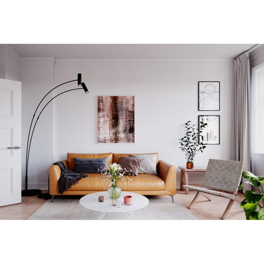 ByRydens - Stojacia lampa PULS 2xGU10/5W/230V čierna