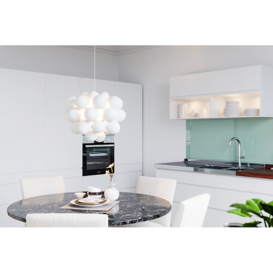 ByRydens - Luster na lanku GROSS 8xG9/4W/230V biela pr. 50 cm