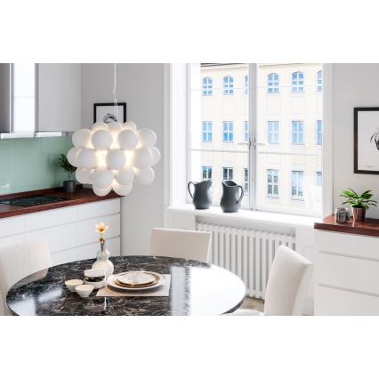 ByRydens - Luster na lanku GROSS 8xG9/4W/230V biela pr. 50 cm