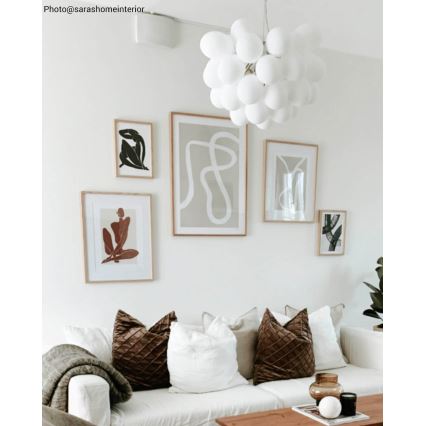 ByRydens - Luster na lanku GROSS 8xG9/4W/230V biela pr. 50 cm