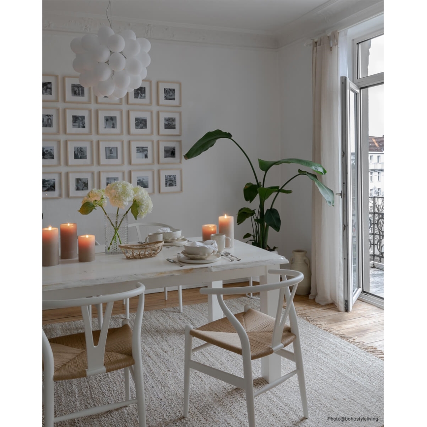 ByRydens - Luster na lanku GROSS 8xG9/4W/230V biela pr. 50 cm