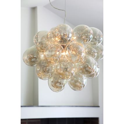 ByRydens - Luster na lanku GROSS GRANDE 8xG9/4W/230V dymová/hnedá pr. 62 cm