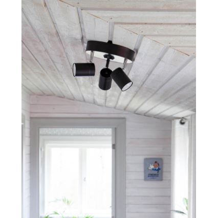 ByRydens - Bodové svietidlo CORRECT 3xGU10/7W/230V čierna pr. 20 cm
