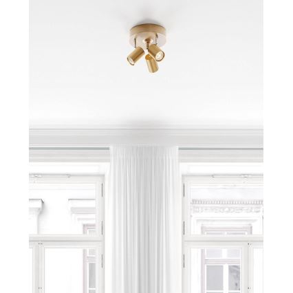 ByRydens - Bodové svietidlo CORRECT 3xGU10/7W/230V zlaté pr. 20 cm