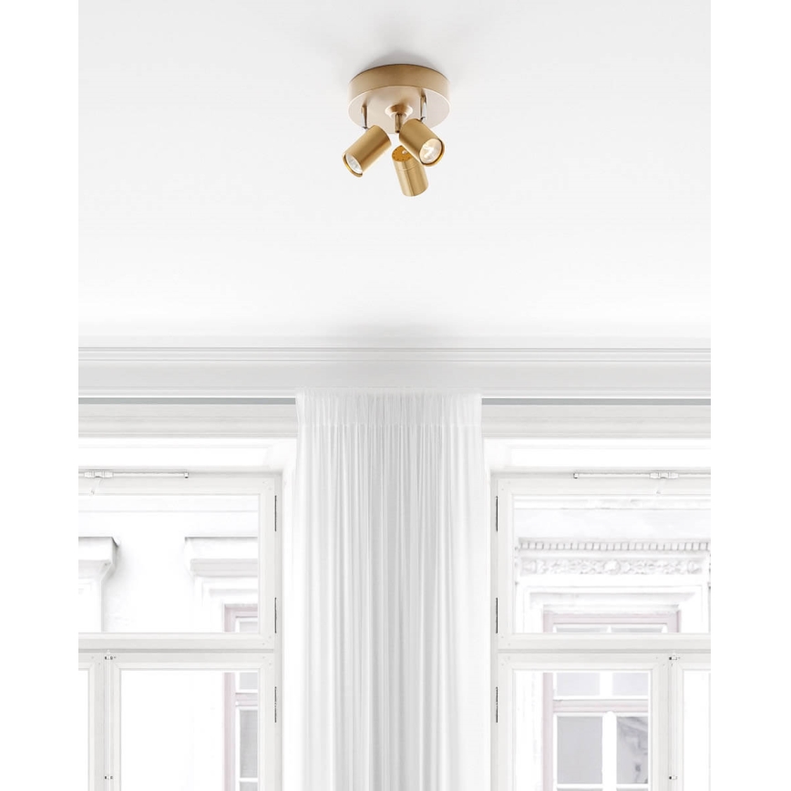 ByRydens - Bodové svietidlo CORRECT 3xGU10/7W/230V zlaté pr. 20 cm