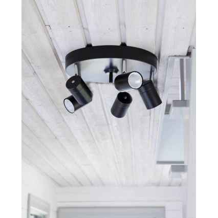 ByRydens - Bodové svietidlo CORRECT 5xGU10/7W/230V čierne pr. 30 cm