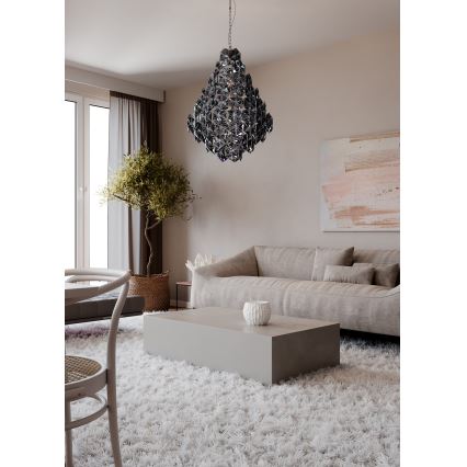 ByRydens - Luster na reťazi MONARQUE GRANDE 11xE14/5W/230V čierna pr. 58 cm