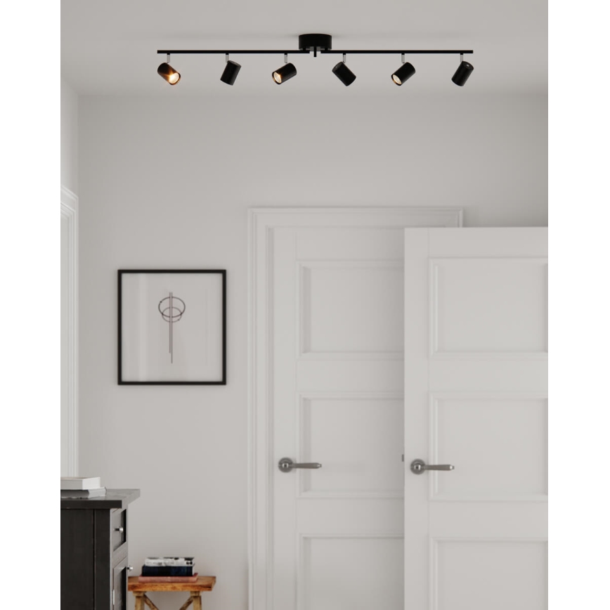 ByRydens - Bodové svietidlo CORRECT 6xGU10/7W/230V čierna pr. 30 cm