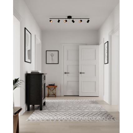ByRydens - Bodové svietidlo CORRECT 6xGU10/7W/230V čierna pr. 30 cm