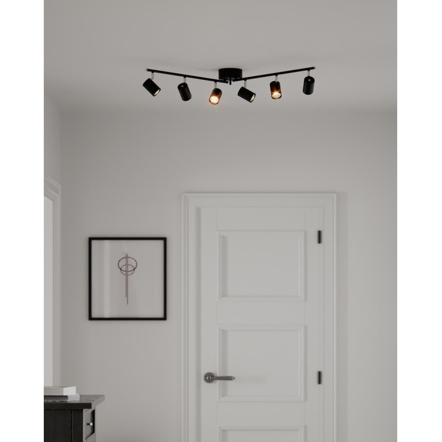 ByRydens - Bodové svietidlo CORRECT 6xGU10/7W/230V čierna pr. 30 cm