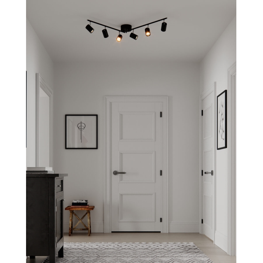 ByRydens - Bodové svietidlo CORRECT 6xGU10/7W/230V čierna pr. 30 cm