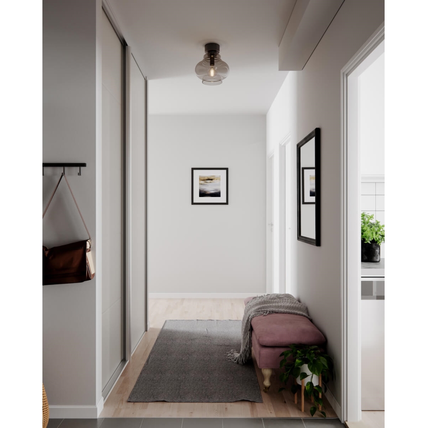 ByRydens - Stropné svietidlo DOLORES 1xE27/5W/230V Ø 30 cm sivá/dymová