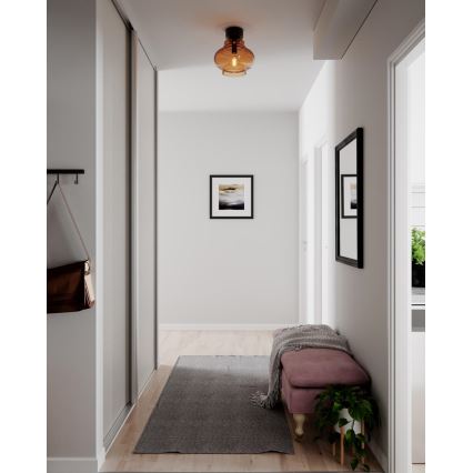 ByRydens - Stropné svietidlo DOLORES 1xE27/5W/230V pr. 30 cm hnedá/dymová