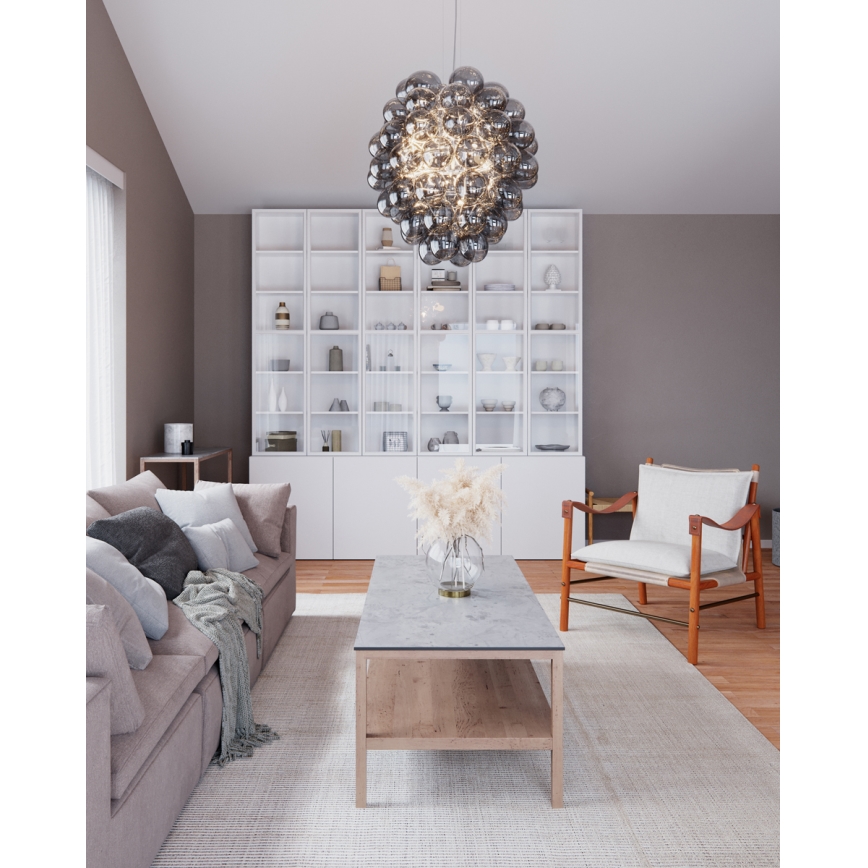 ByRydens - Luster na lane DELUXE 4xE14/5W/230V sivá/dymová