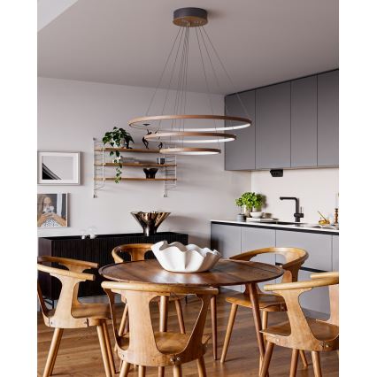 ByRydens - LED luster na lanku TRIONE LED/45W/230V hnedá pr. 80 cm