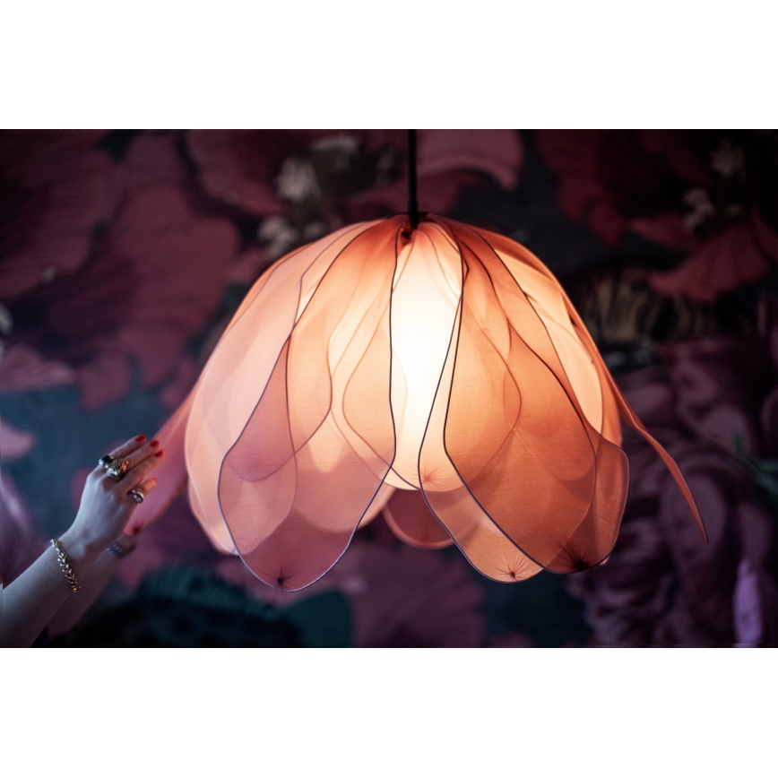 ByRydens - Luster na lanku LOU LOU 1xE27/5W/230V ružová pr. 80 cm