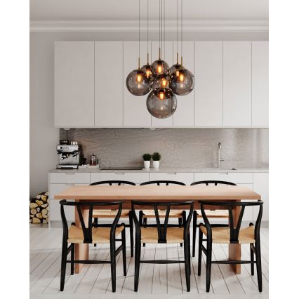 ByRydens - Závesný luster LAURA na lane 7xE27/8W/230V