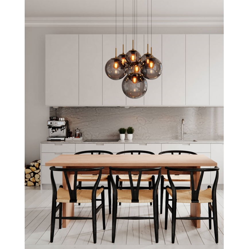 ByRydens - Závesný luster LAURA na lane 7xE27/8W/230V