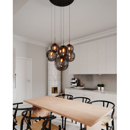 ByRydens - Závesný luster LAURA na lane 7xE27/8W/230V