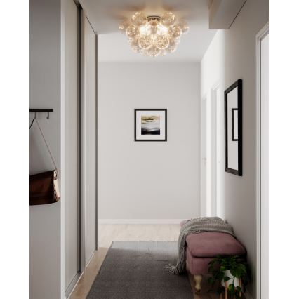 ByRydens - Stropné svietidlo GROSS 6xG9/8W/230V dymové/hnedé priemer 70 cm