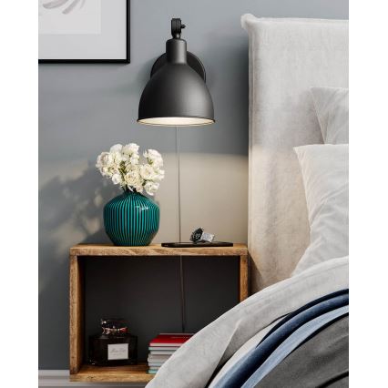 ByRydens - Nástenná lampa BAZAR MINI 1xE27/5W/230V čierna