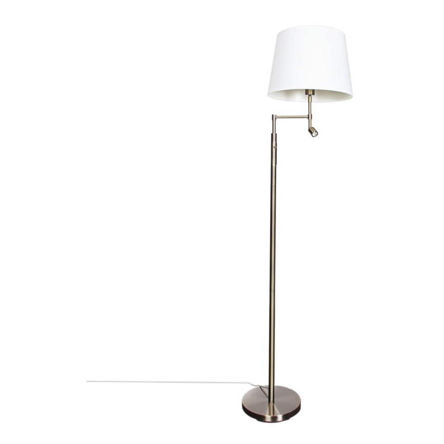ByRydens - LED Stojacia lampa ORLANDO 1xE27/5W/230V + LED/3W biela/bronz pr. 36 cm