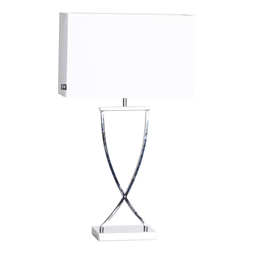 ByRydens - Stolná lampa OMEGA 1xE27/5W/230V biela/lesklý chróm