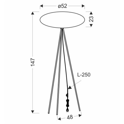 CAFEE 1xE27/40W/230V stojacia lampa, hnedá/čierna