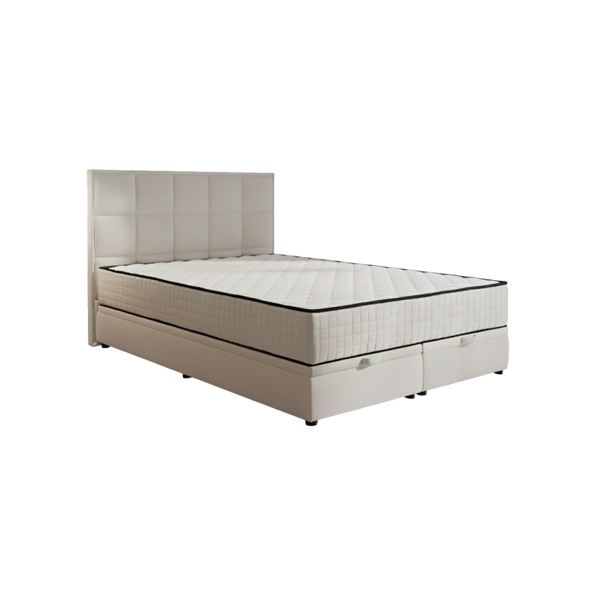 Čalúnená posteľ GRACE 160x200 cm s matracmi a úložným priestorom, béžová