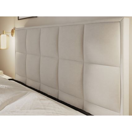 Čalúnená posteľ GRACE 160x200 cm s matracmi a úložným priestorom, béžová