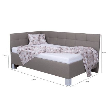 Čalúnená posteľ MARIA PETITE 120x200 cm s úložným priestorom, bez matraca, taupe
