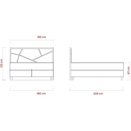 Čalúnená posteľ s matracmi a úložným priestorom NAOMI 180x200 cm béžová