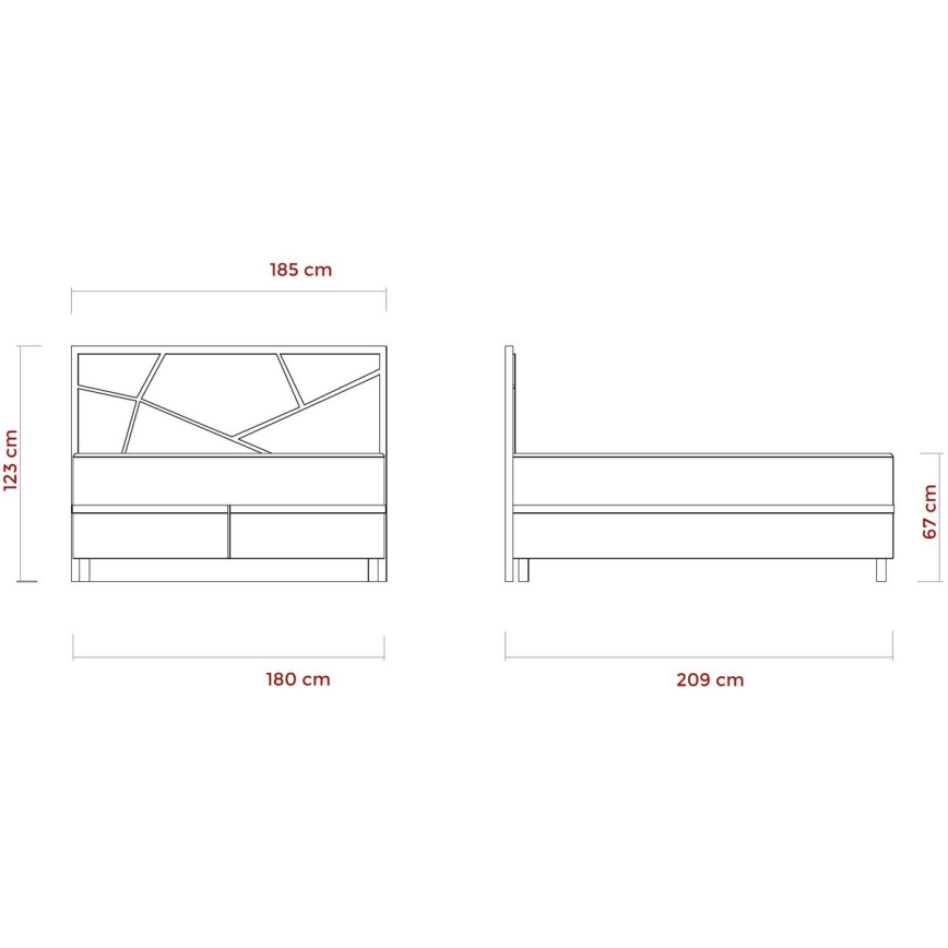 Čalúnená posteľ s matracmi a úložným priestorom NAOMI 180x200 cm béžová