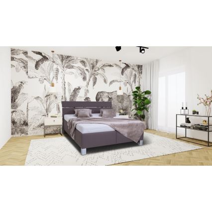 Čalúnená posteľ s matracom a úložným priestorom ALIS 160x200 cm hnedá