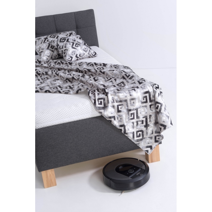 Čalúnená posteľ s matracom a úložným priestorom MARIA ONE 90x200 cm, sivá