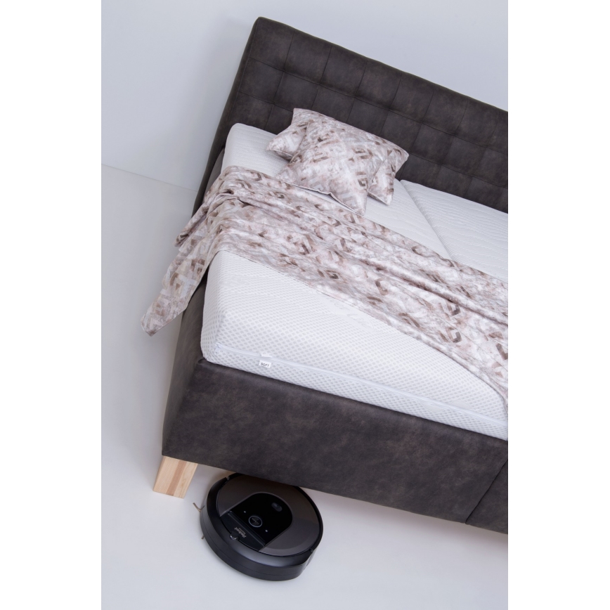 Čalúnená posteľ s matracom a úložným priestorom VIOLET 180x200 cm tmavosivá