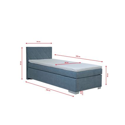 Čalúnená posteľ s matracom IDA 90x200 cm modrá
