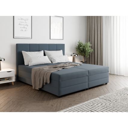 Čalúnená posteľ s pružinovým matracom a úložným priestorom ISABEL 180x200 šedá