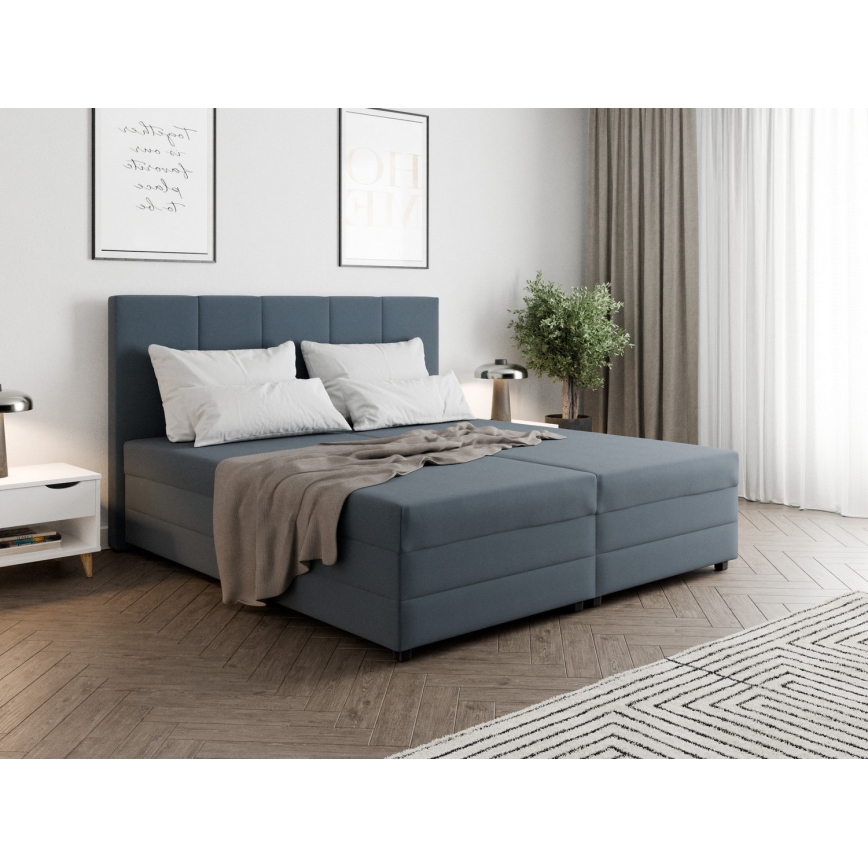 Čalúnená posteľ s pružinovým matracom a úložným priestorom ISABEL 180x200 šedá