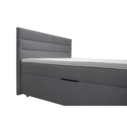 Čalúnená posteľ s úložným priestorom a matracemi s topperem NEW BOLERO 160x200 cm šedá