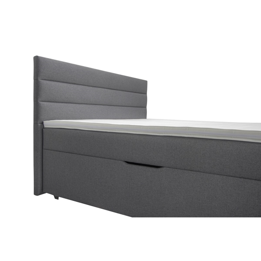 Čalúnená posteľ s úložným priestorom a matracemi s topperem NEW BOLERO 160x200 cm šedá