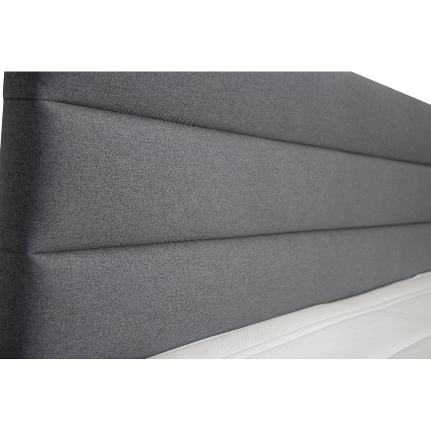 Čalúnená posteľ s úložným priestorom a matracmi s topperom NEW BOLERO 180x200 cm sivá